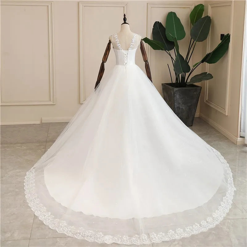 Gryffon Wedding Dress Sexy V-Neck Lace Embroidery Court Train Ball Gown Princess Wedding Dresses Vestido De Noiva Plus Size - My Store