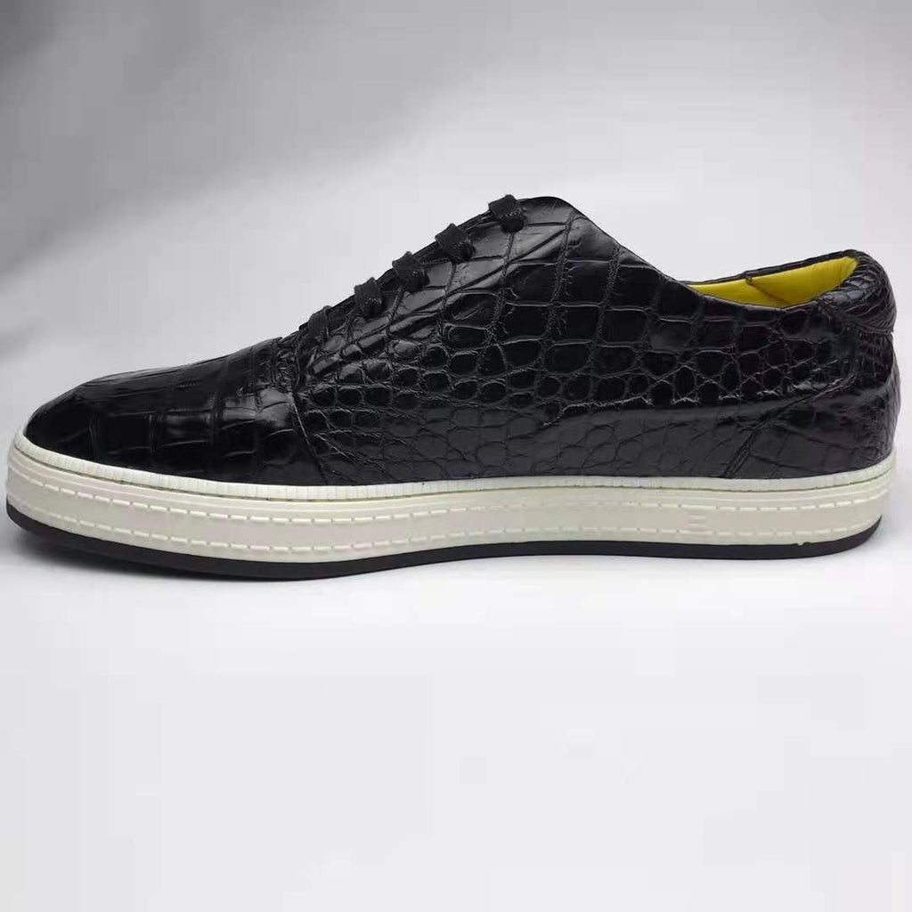 Custom Luxury Shoes Women Sneakers Hot Selling Alligator Shoes Men Sneaker Chic Fashionable Italian Crocodile Leather Men Shoes