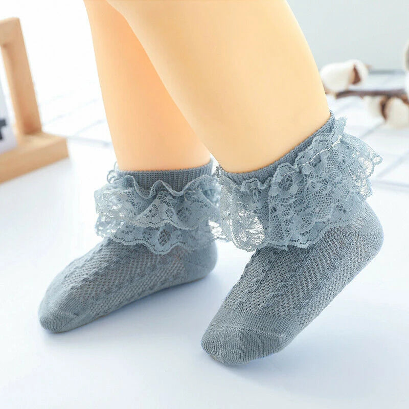 Wholesale Baby Lace Ruffle Socks Newborn Cotton Baby Girls Sock Cute Toddler Socks Princess Style Baby Accessories
