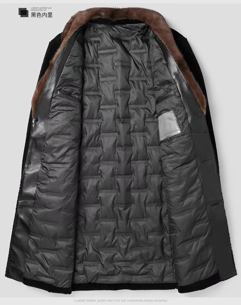 Wholesale Natural Mink Fur Coat Custom Winter Warm Long Fur Coat Classic Style Luxury Mens Fur Coats