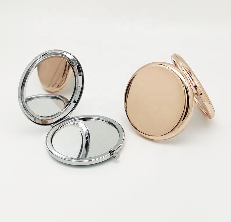 Wholesale 70mm Sublimation Blank Compact Pocket Mirrors Cosmetic Make Up Small Hand Round Mirror