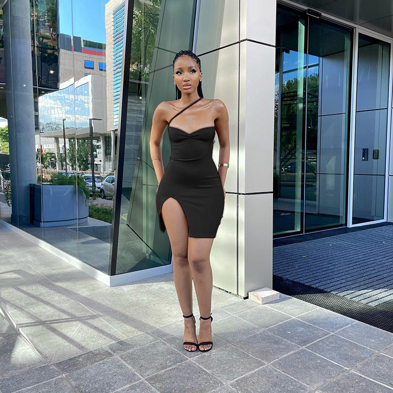 Women Elegant Bodycon Party Dresses Evening Dresses Satin Long Sexy Suspender Halter Dress
