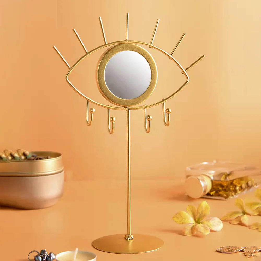 Gold Eye Table Mirror  Makeup Mirrors Boho Home Decor Living Room Decoration Bedroom Cosmetic Dressing Tabletop Mirror Evil Eye