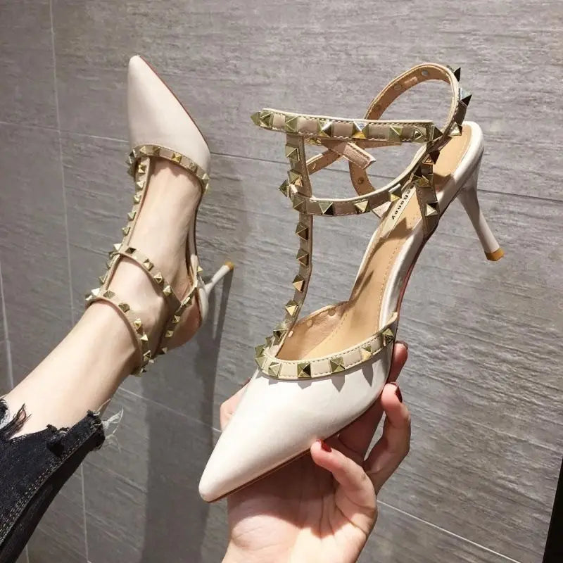 YiXin Sandals Heels Ladies Women Shoes 2025 Pointed High Heel New Summer Sexy Fashion Sandals High Heels