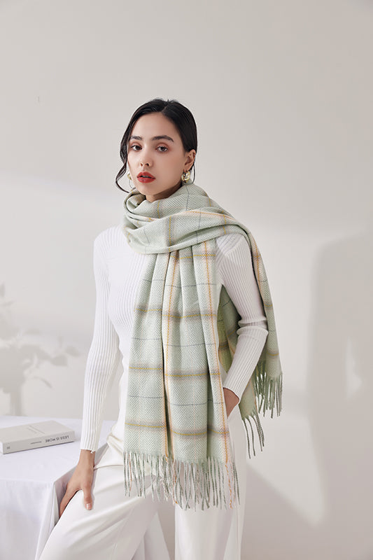 Wholesale Luxury Thick  Shawl Knitted Pashmina Blanket Winter Scarves Ladies Cashmere Scarfs Women