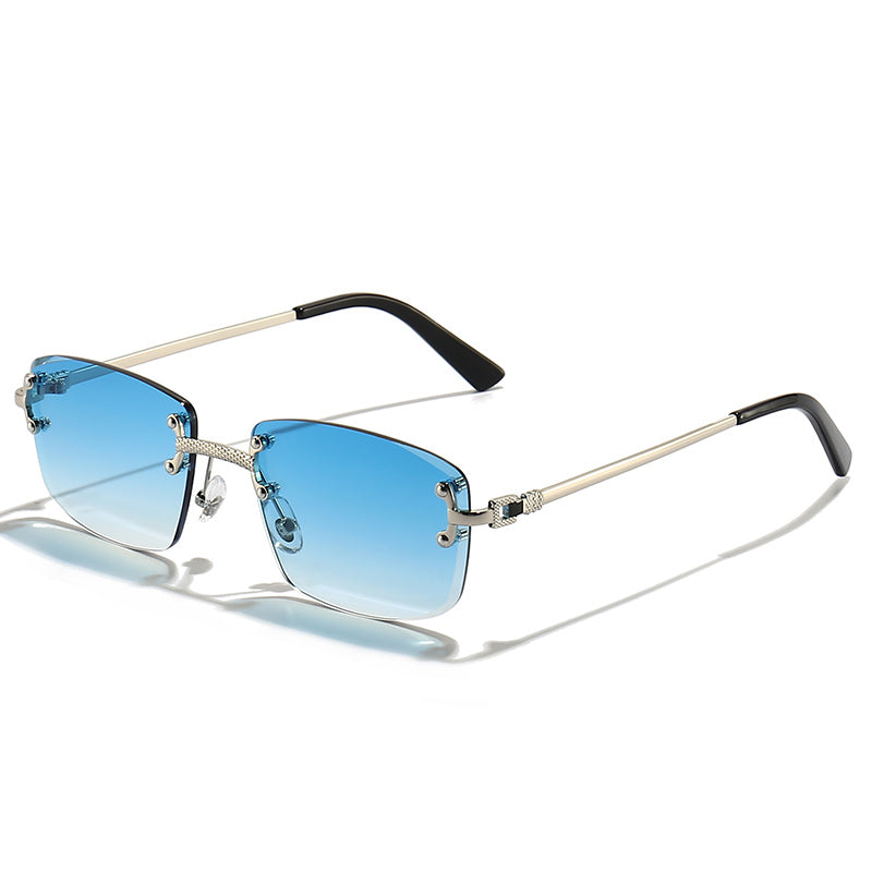 HBK 2022 Fashion Rimless Glasses Frames Luxury Frameless Sun Glasses Sunglass Woman 2021 Rimless Sunglasses Mens