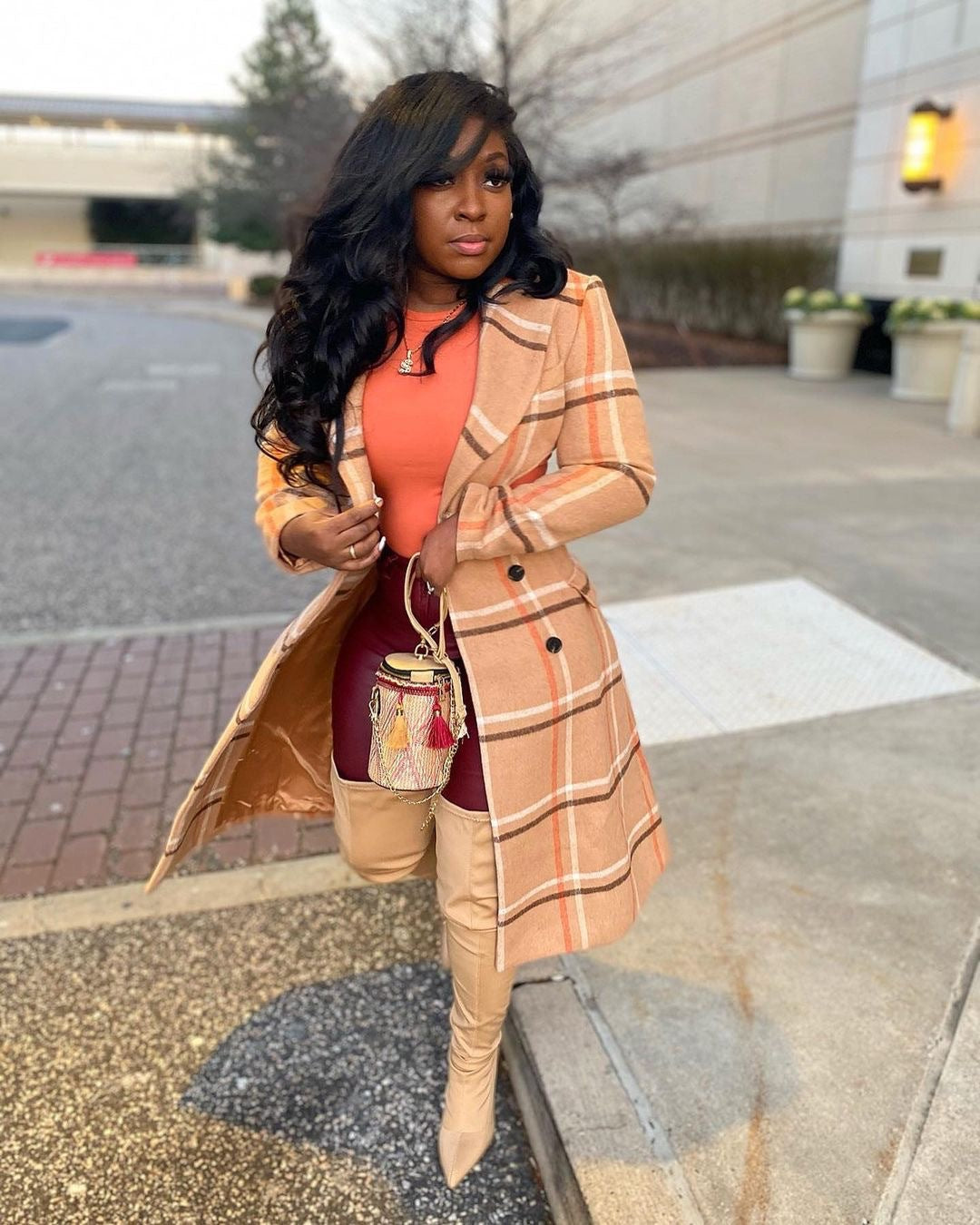 Wholesale Latest Fashion Solid Long Sleeve Button Women Jackets Plus Size Women's Coats Fashion Coat Trench Coats