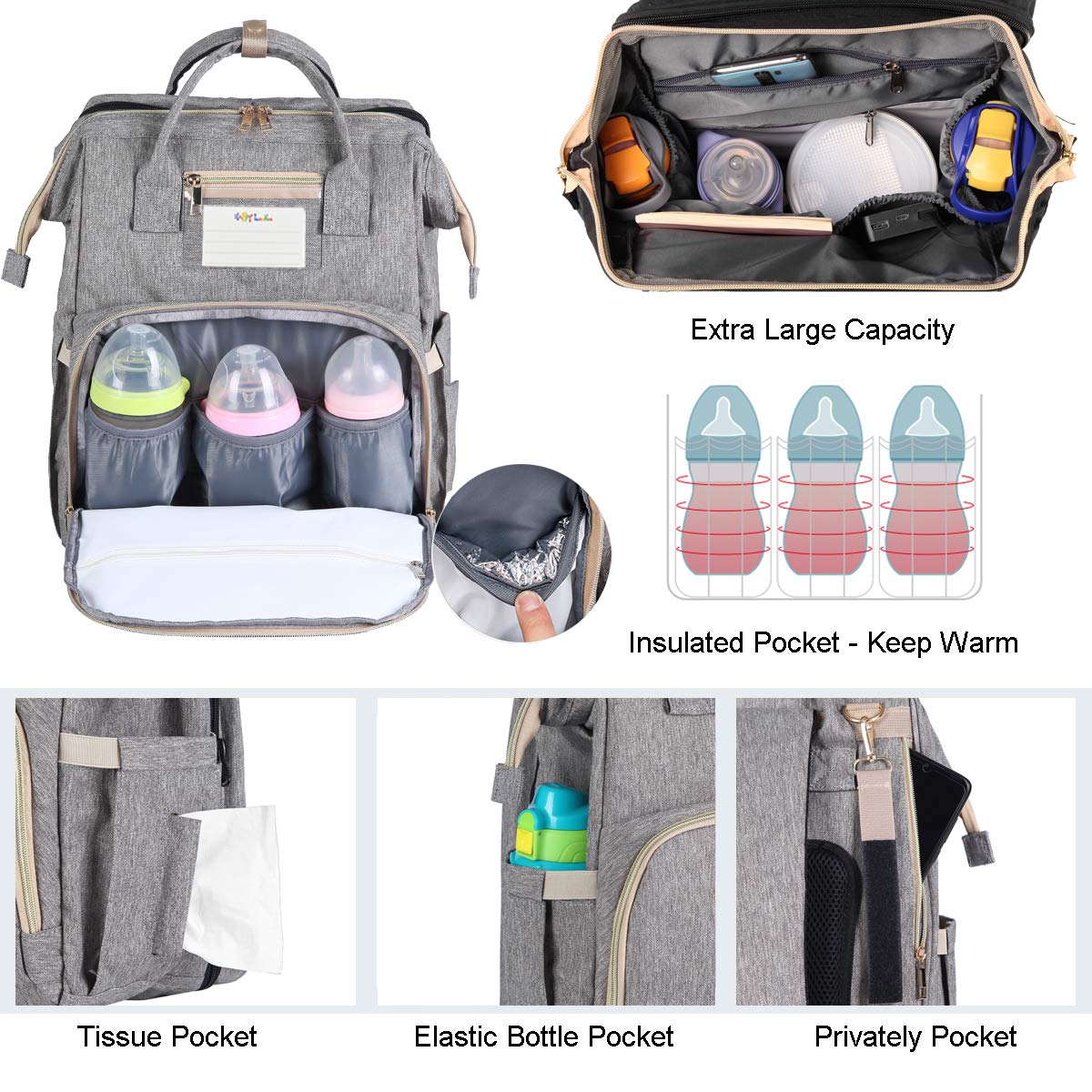 Personalized Customized Quilted Baby Diaper Bags Nursing Mother New Baby Diaper Bag Maternity Multifunction Mom Baby Backpack