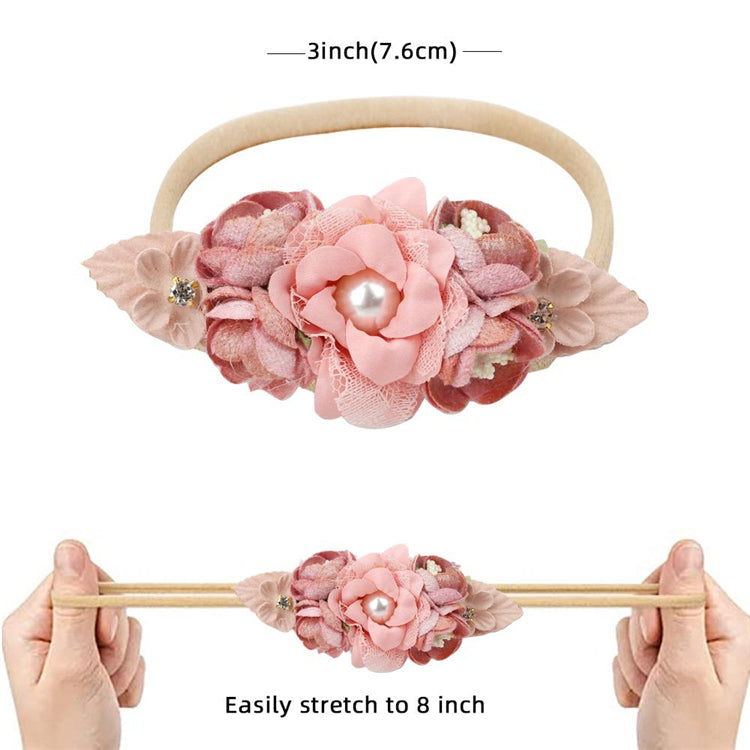 Skincare Flower Baby Headband Girls Bow Kids Hair Accessories Nylon Headband Baby Accessories
