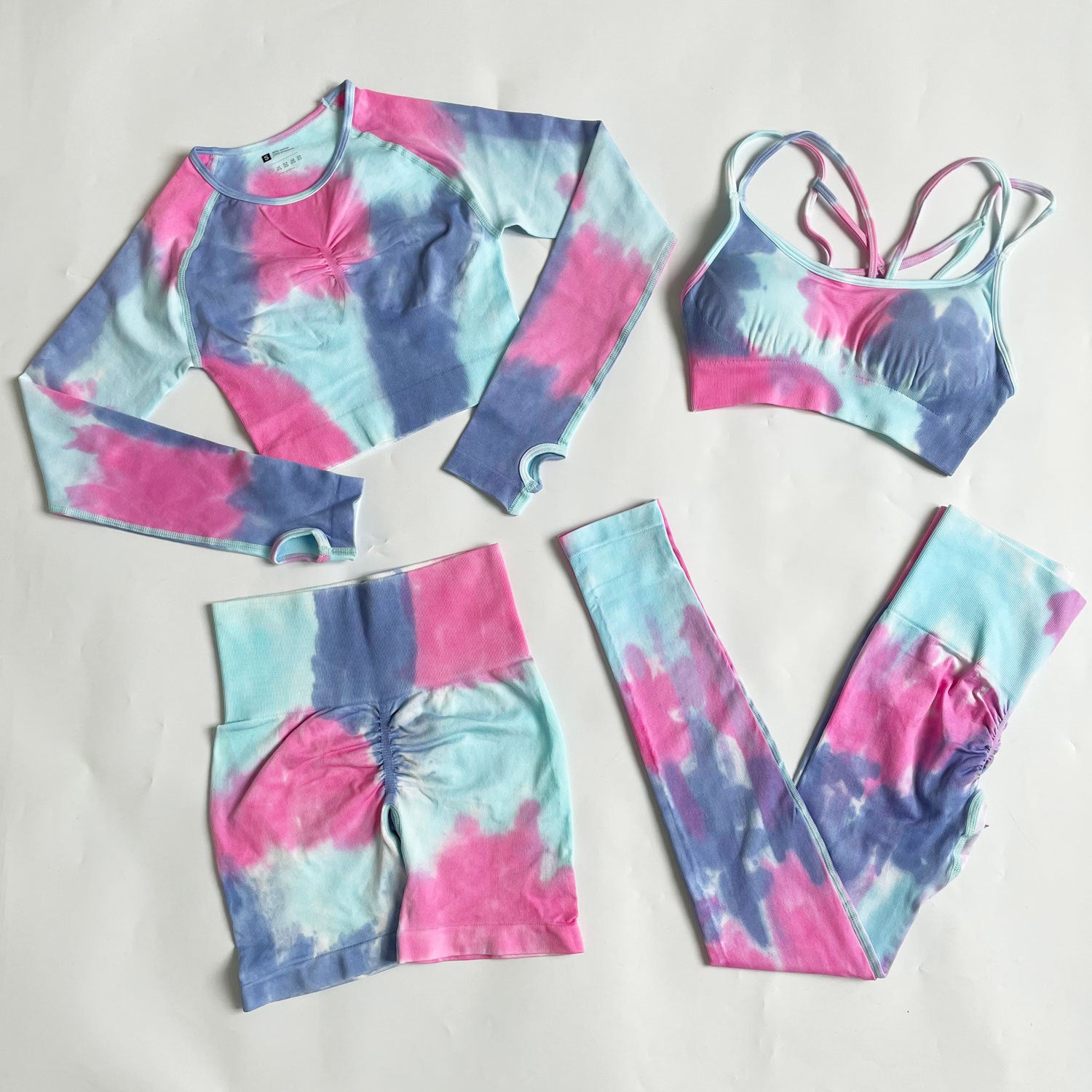 Woman Yoga Wear Sexy Women's Tie Die Set Activewear Set Sports Bra Running Leggings Tie-Dye Yoga Set