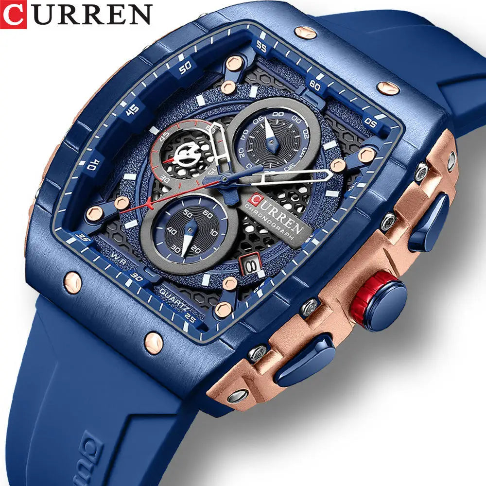 CURREN 8442 Men's Watches  Brand Waterproof Sport Wrist Watch Chronograph Men Quartz Watches Relogio Masculino
