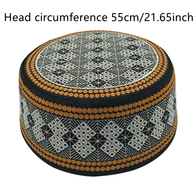 New Prayer Hats Cotton Embroidery Islamism Muslim Hat Islam Arabic India Jewish Hat Saudi Arabia Hats for Men Headscarf Clothing
