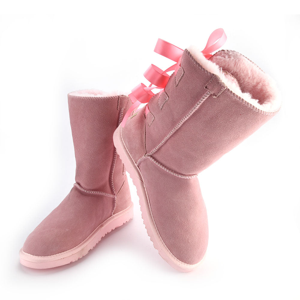 Factory Direct Sale Wholesale Fashionable Winter High Boot Multi- Bowknot Woman Snow Boots