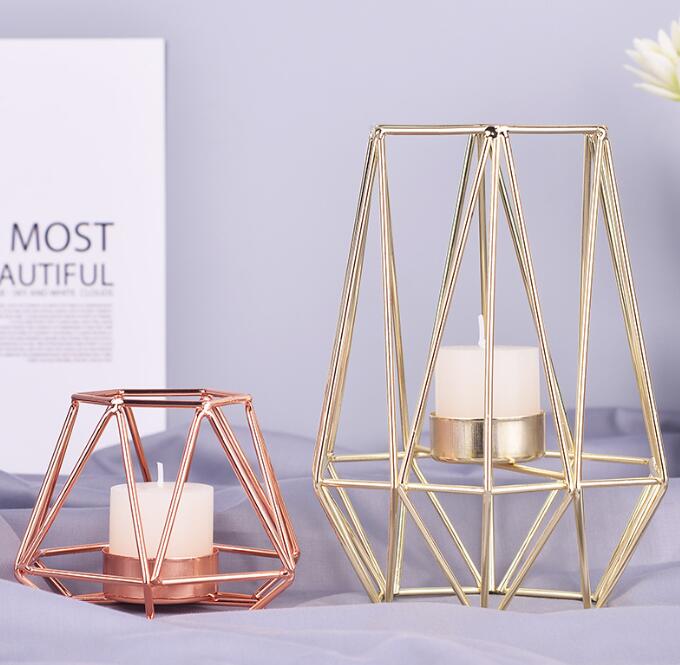 Small Size Wedding Decorative Gold Single Candlestick Hanukkah Candles Lanterns Decorative Candle Jar Unique Candle Vessel