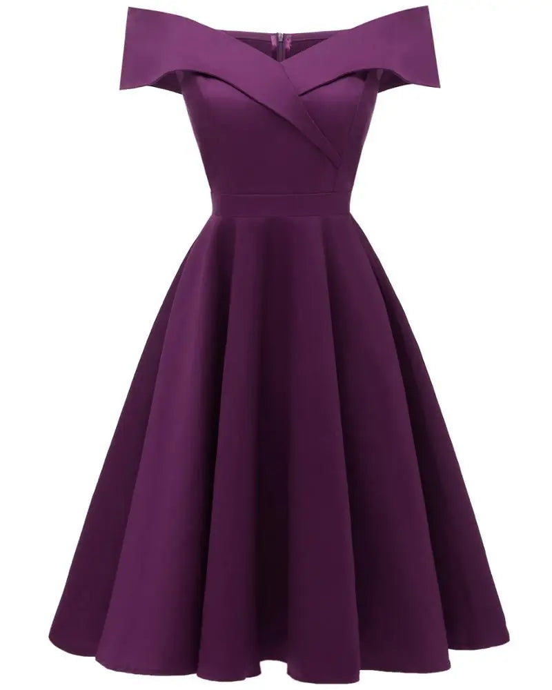 Women Fashion Birthday Wedding Dress Elegant Formal Banquet Ball Off Shoulder Evening Dresses High Low Red Party Dresses Vintage - My Store