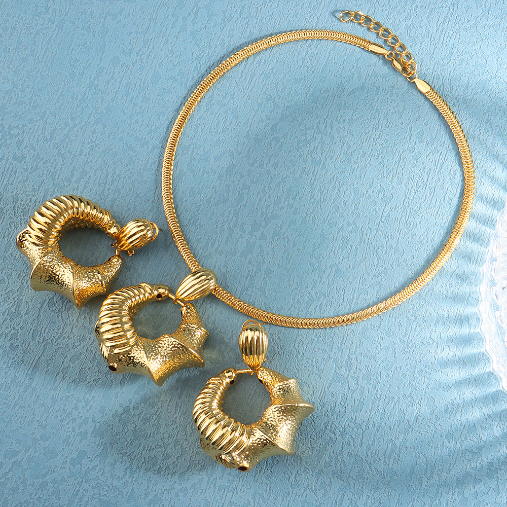 Luxury Fashion Luxury, Africa Jewelry Sets Jewellery 18k Gold Plated for Women
