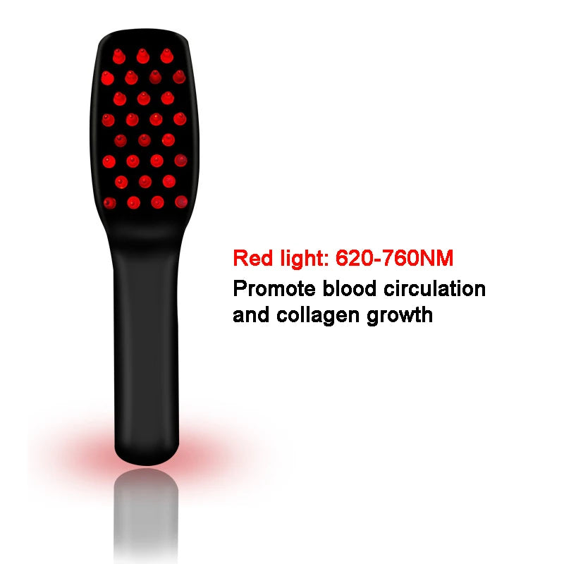 Most Popular Prevent Hair Loss Rechargeable Electric Massage Comb Hair Growth Red Blue Light Home Personal Care Massage Comb
