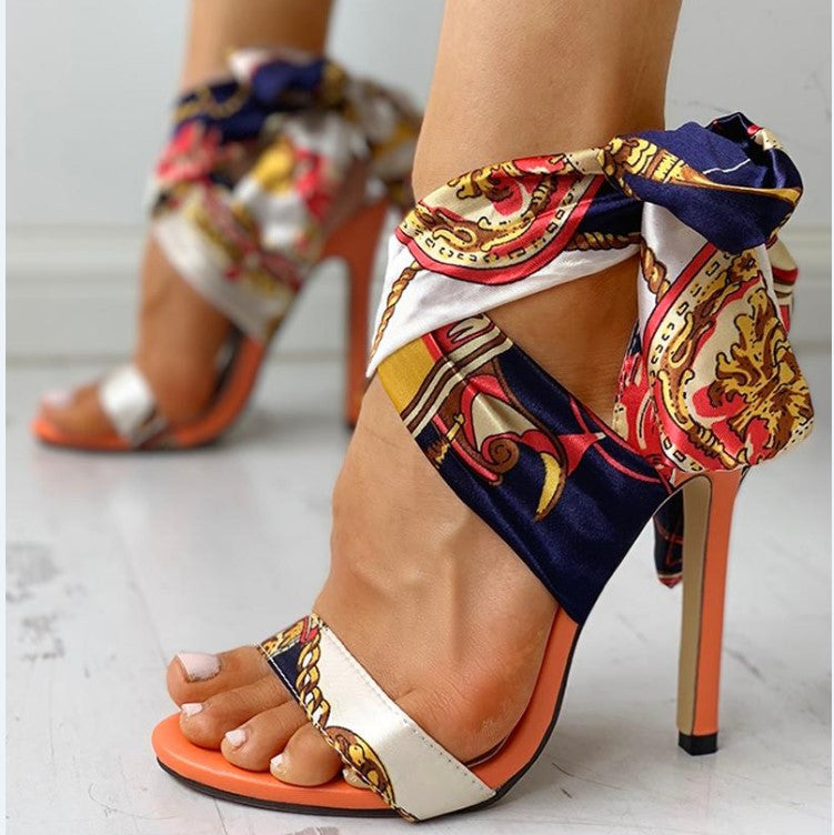 Custom LOGO Drop Shipping Woman's Summer High Heel Sandals Girl High Heel Slippers High Heels for Women