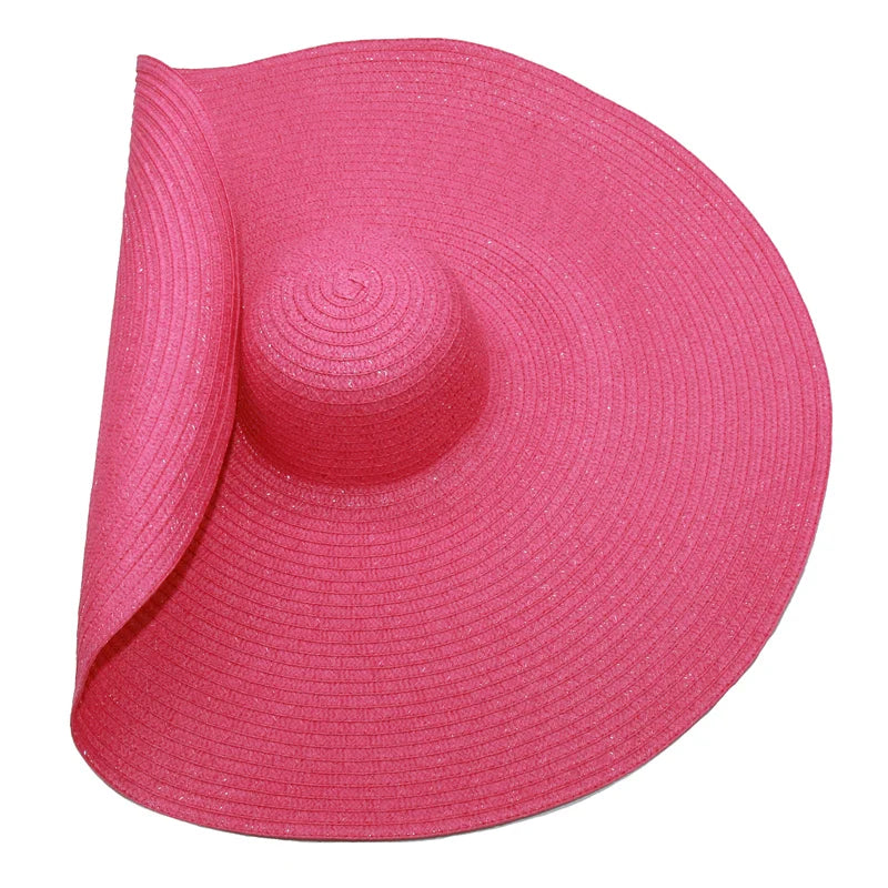 Super Bigger Brim Wide Straw Hats for Women Foldable Paper Beach Hat Summer Sun UV Hats Stage Cap Dropshipping Wholesale