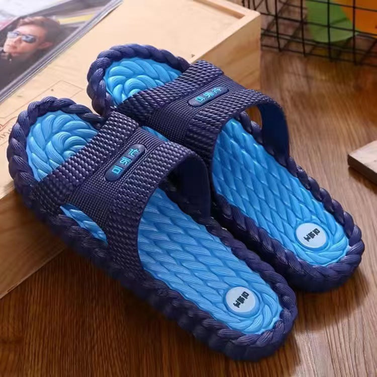 New Leaky Slippers Bathroom Bathing Simple Men's and Women's Home Indoor Massage Sandals and Slippers Featured Beach Slippers