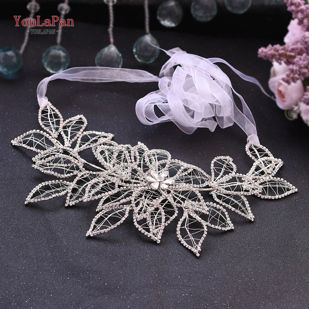 TOPQUEEN Sparkle Belt for Dresses Bridal Rinestone Belt Silver Crystal Belt Wedding Belts for Wedding Dresses Belt SH256-S