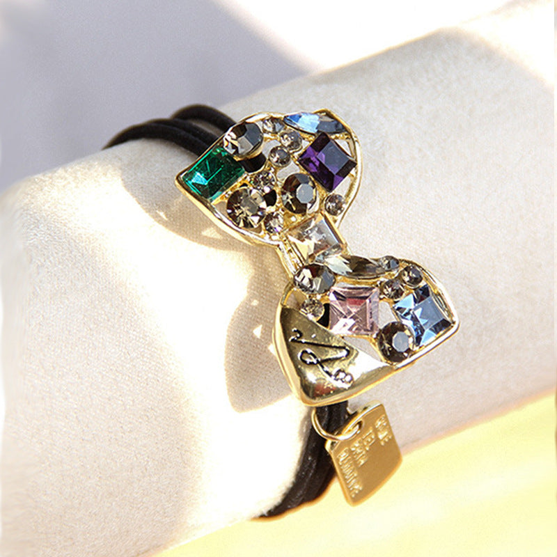 SFHC0013 2021 New Diamond Glass Hair Bundles Rubber Hair Band Metal Hollowout Diamond Hair Accessories