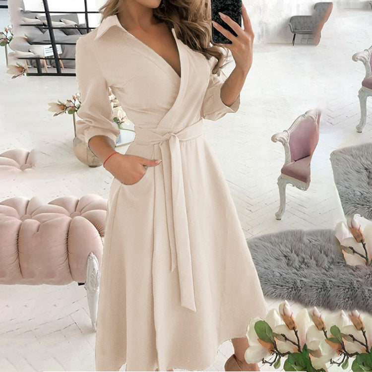 Wholesale Fall Clothing Sexy Stylish Loose Dresses Women Dresses 2021 Vestidos Casuales Office Dress