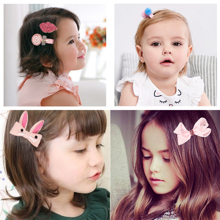 Hair Clip Set Cute Hair Accessories Girl Cartoon Headwear Bow Flower Animal Hairpin Hair Ring Kids Accessories