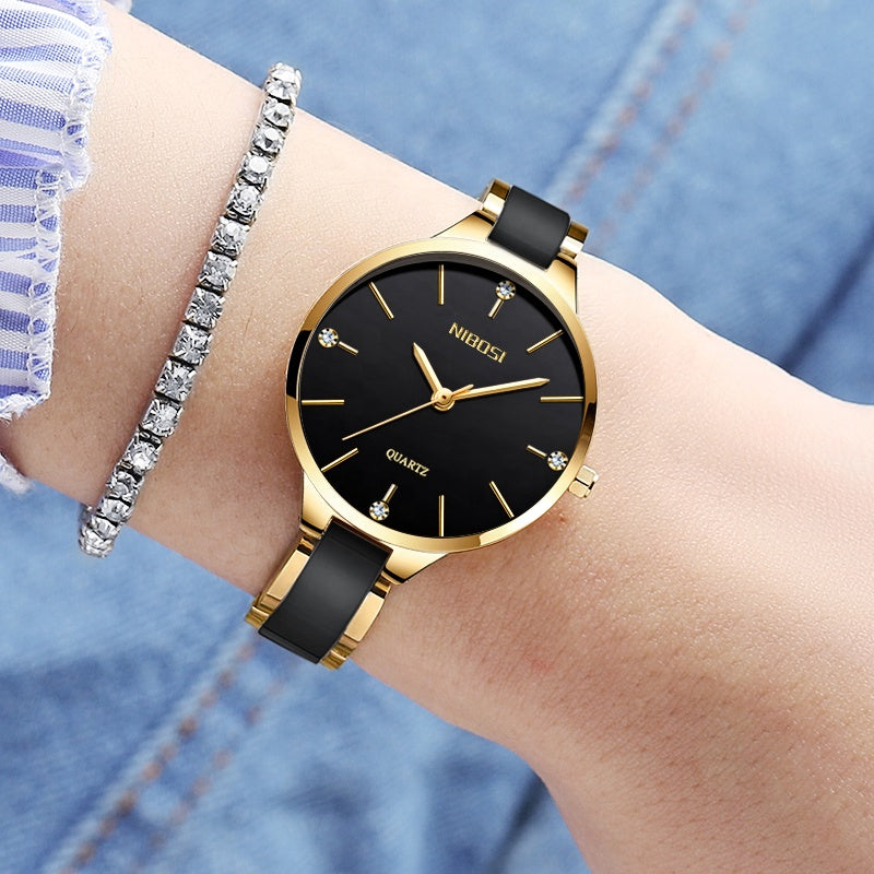 NIBOSI 2330 Brand Luxury Women Watches Fashion Ladies Watches Female Quartzwatch Wrist Women Watch