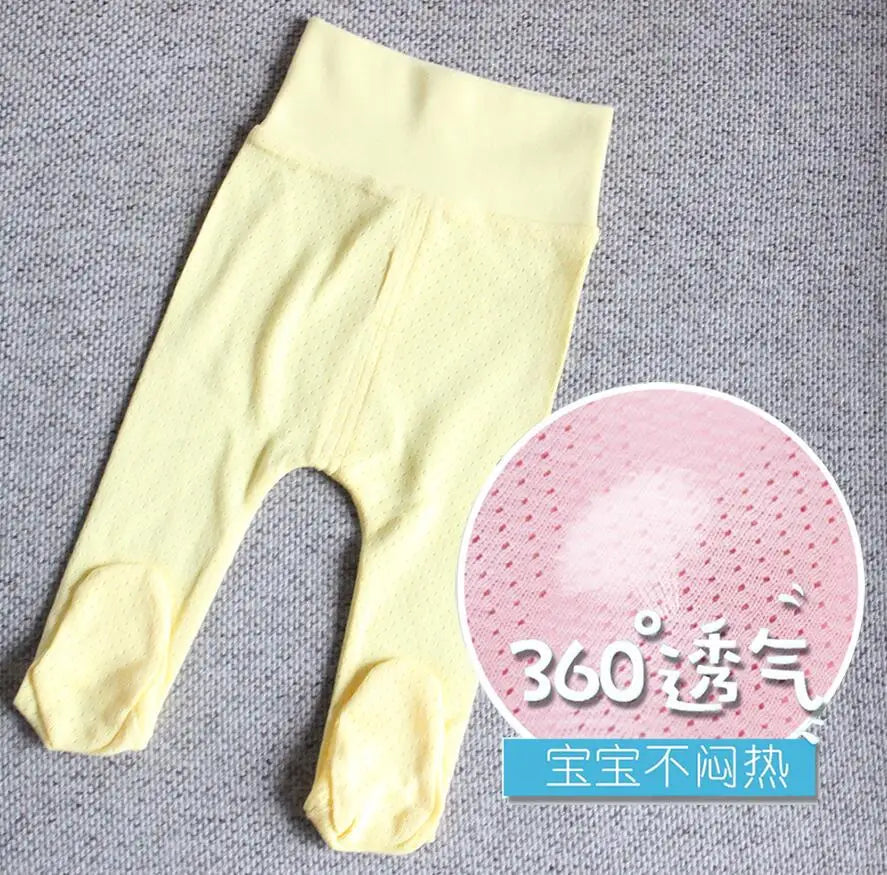 Baby Pants Cotton Infant Leggings Baby Boy Girl Footies Pants Baby Clothing Summer Kids Clothes High Waistband Baby Trousers
