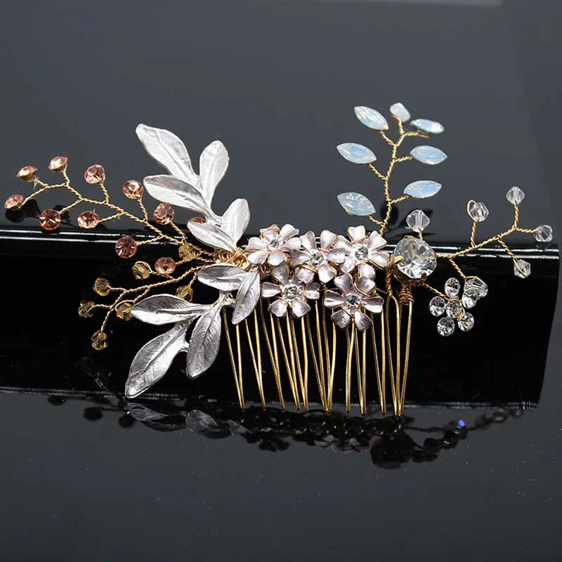 Bridal Hair Accessories Crystal Peals Hair Combs Wedding Hair Clips Accessories Jewelry Handmade Women Hair Ornaments Headpieces