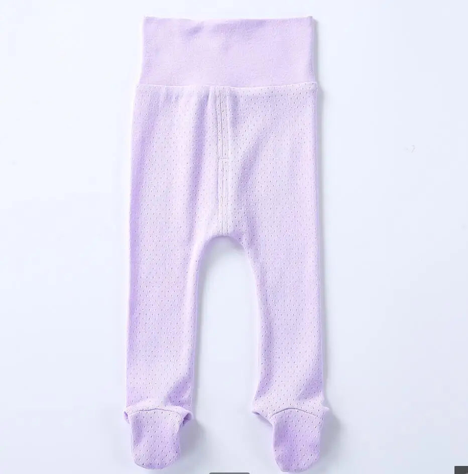Baby Pants Cotton Infant Leggings Baby Boy Girl Footies Pants Baby Clothing Summer Kids Clothes High Waistband Baby Trousers