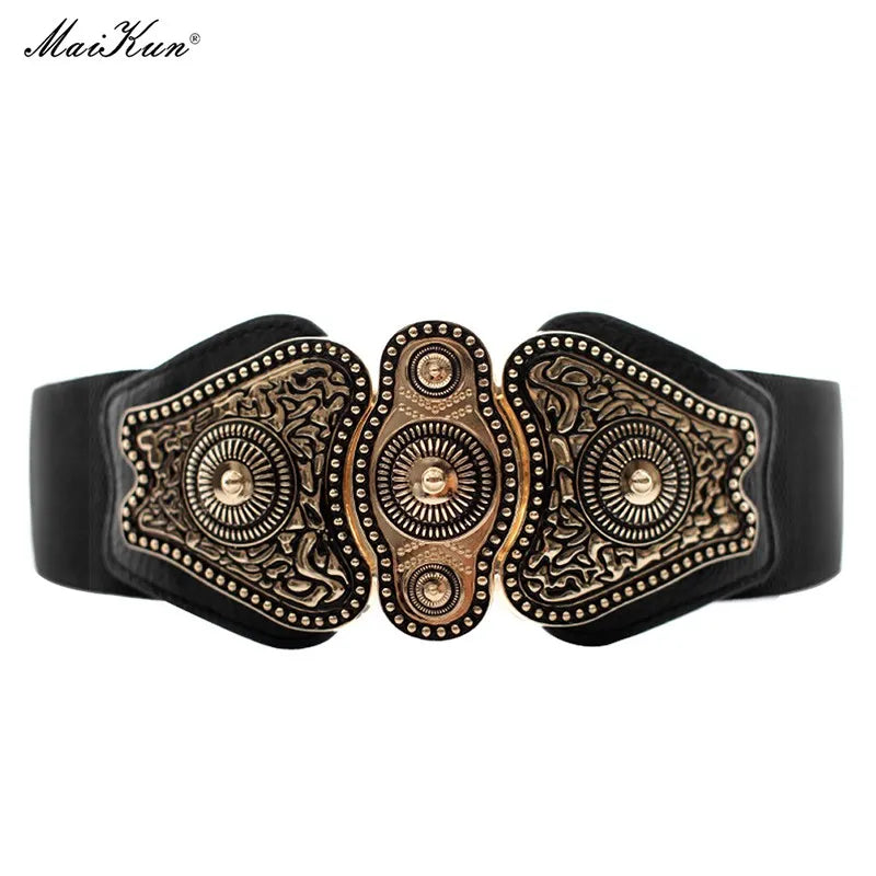MaiKun Wide Belts for Women Belt Designer Brand Elastic Belt High Quality