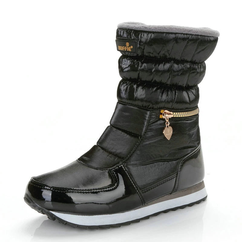 Women Winter Boots Lady Warm Shoes Women's Snow Boot Inside Mixed Natural Wool Solid Color White Winter Boots