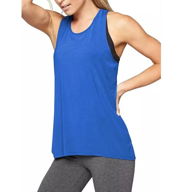 Hot Womens Cross Back Casual Sleeveless T-Shirt Yoga Activewear Workout Plain Vest Sports Tank Top