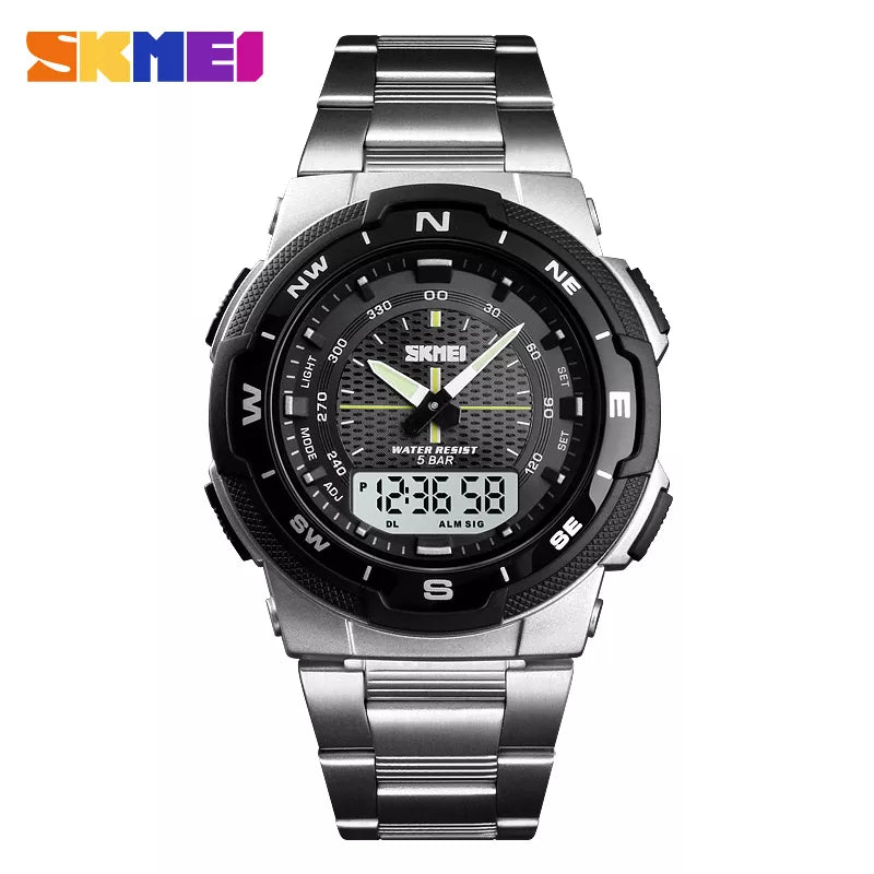 SKMEI 1370 Men Watch Fashion Quartz Sports Watches Stainless Steel Strap Men Watches Top Luxury Business Waterproof Wrist Watch