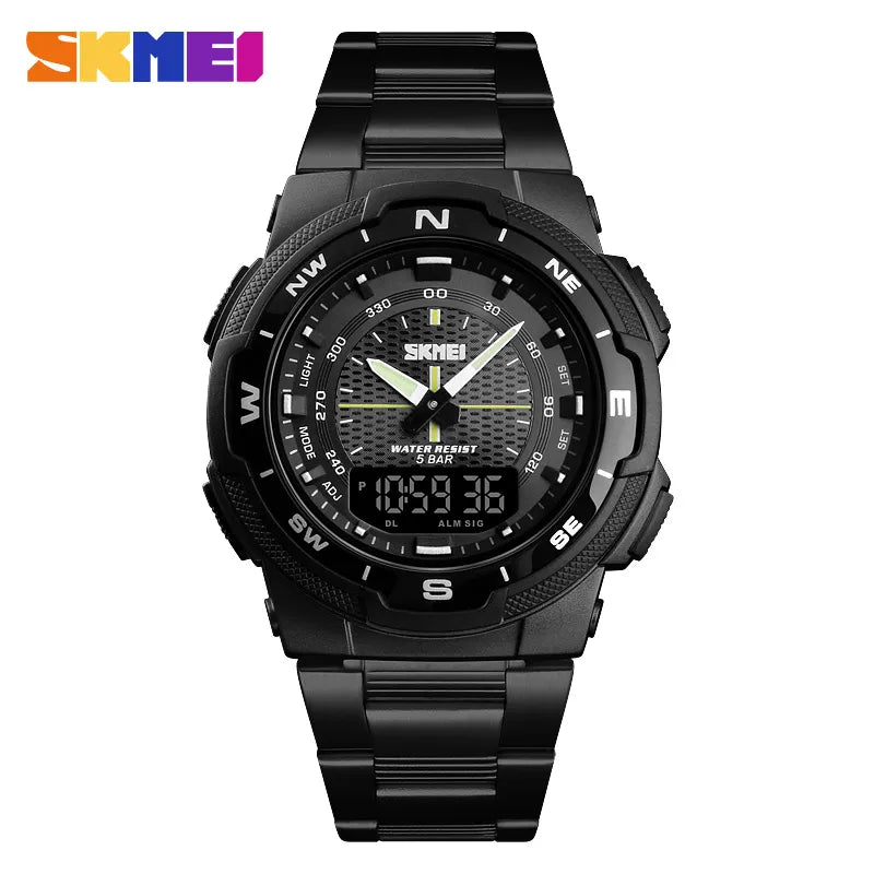 SKMEI 1370 Men Watch Fashion Quartz Sports Watches Stainless Steel Strap Men Watches Top Luxury Business Waterproof Wrist Watch