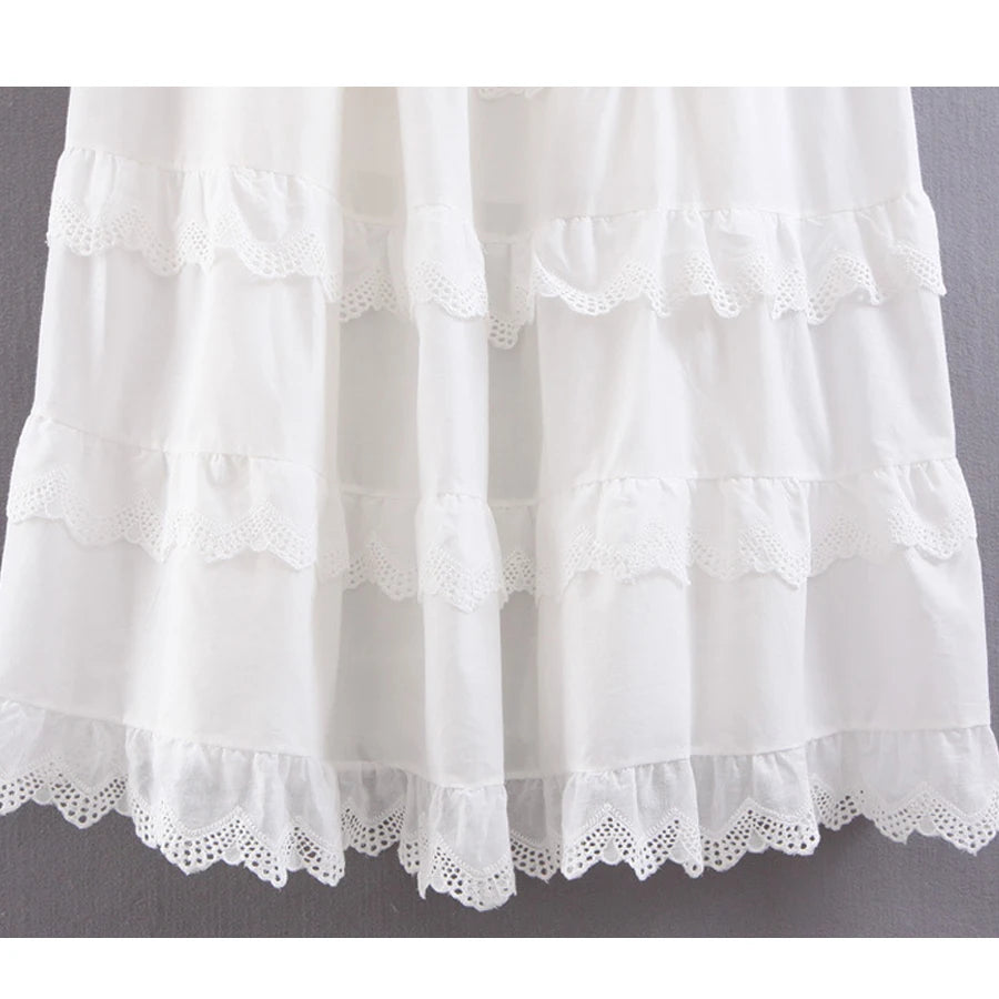 TEELYNN White Boho Dress Solid Cotton Strap Dress Summer Dresses Sexy Sleeveless Lace Beach Wear Hippie Women Dresses Vestidos