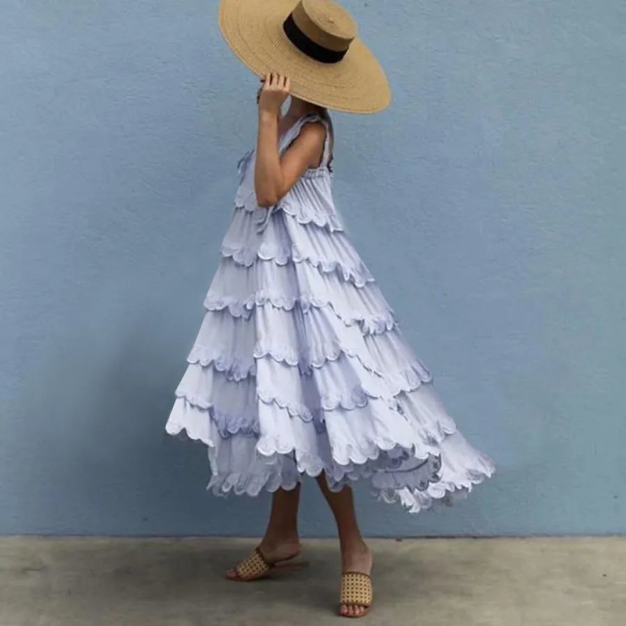 TEELYNN White Boho Dress Solid Cotton Strap Dress Summer Dresses Sexy Sleeveless Lace Beach Wear Hippie Women Dresses Vestidos