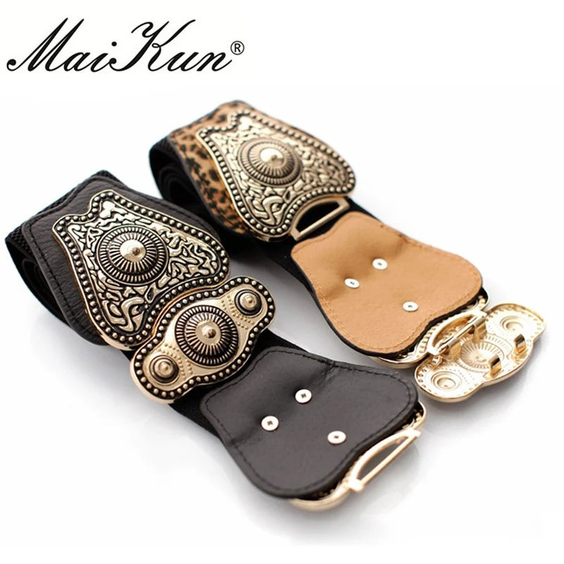 MaiKun Wide Belts for Women Belt Designer Brand Elastic Belt High Quality