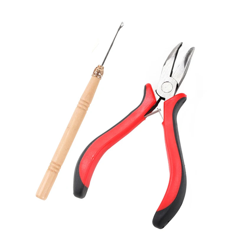 Wholesale High-Grade Bend Hair Extensions Pliers Hook Tool Kit  Micro Ring Hair Extension Pliers & Pulling Hook Tool