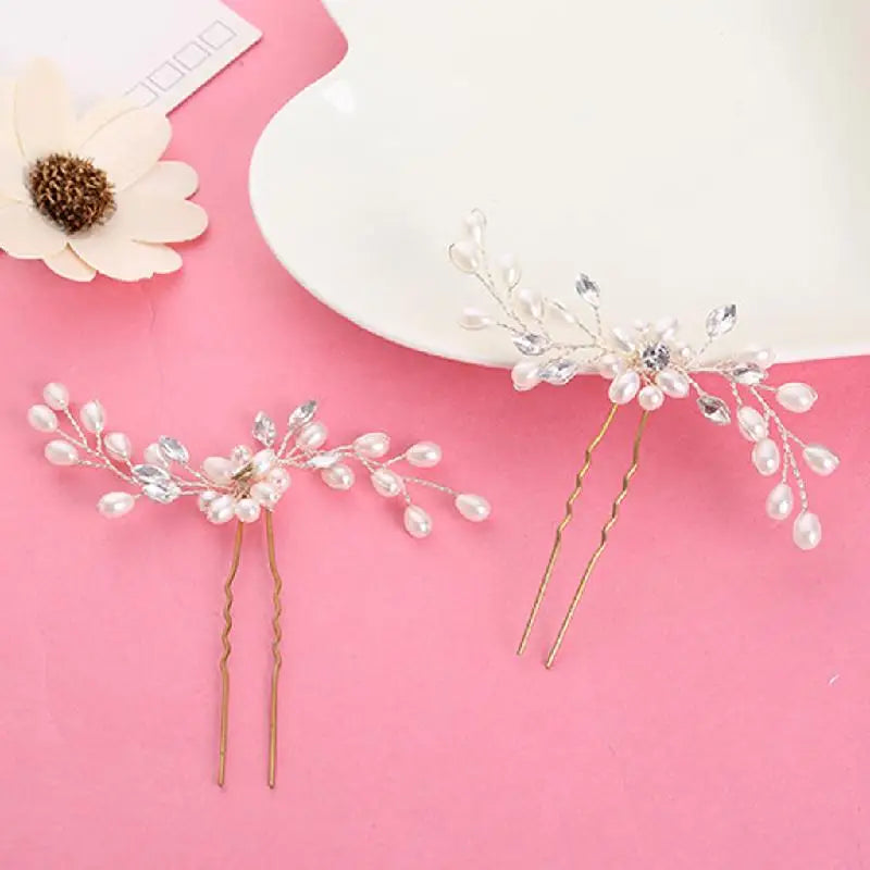 Festival Wedding Hair Accessories Bridal Hair Stick Floral Hairpin Beautiful Headdress Plait Hair Clip Vine Accessories