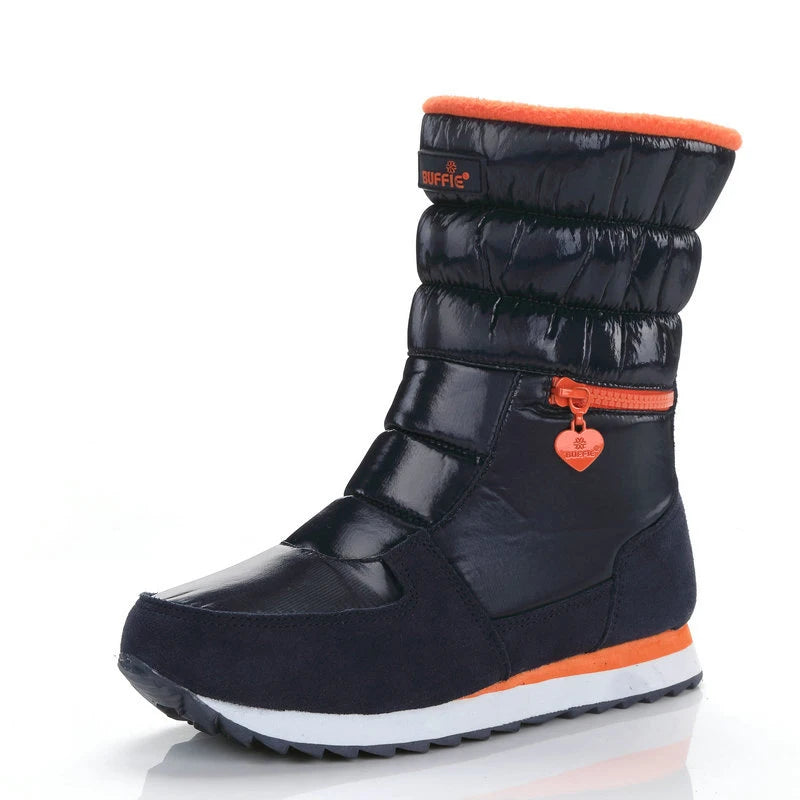 Women Winter Boots Lady Warm Shoes Women's Snow Boot Inside Mixed Natural Wool Solid Color White Winter Boots
