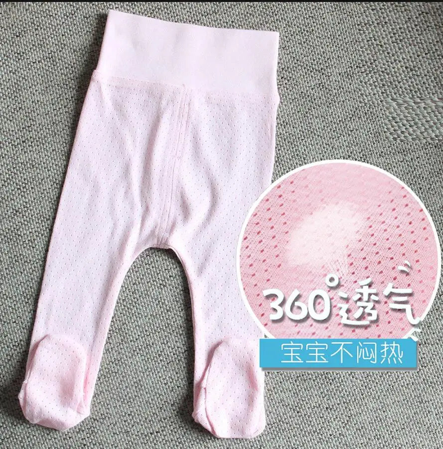 Baby Pants Cotton Infant Leggings Baby Boy Girl Footies Pants Baby Clothing Summer Kids Clothes High Waistband Baby Trousers