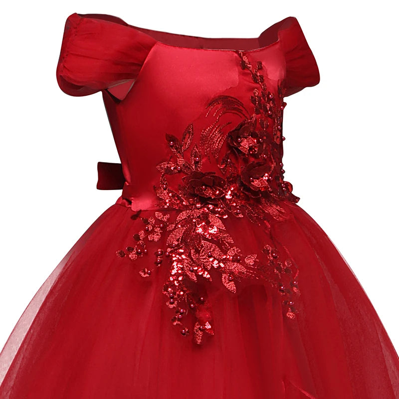 Summer Kids Dresses for Girls Wedding Dress Elegant Toddler Girls Princess Dress Children Evening Party Dresses Vestido Infantil
