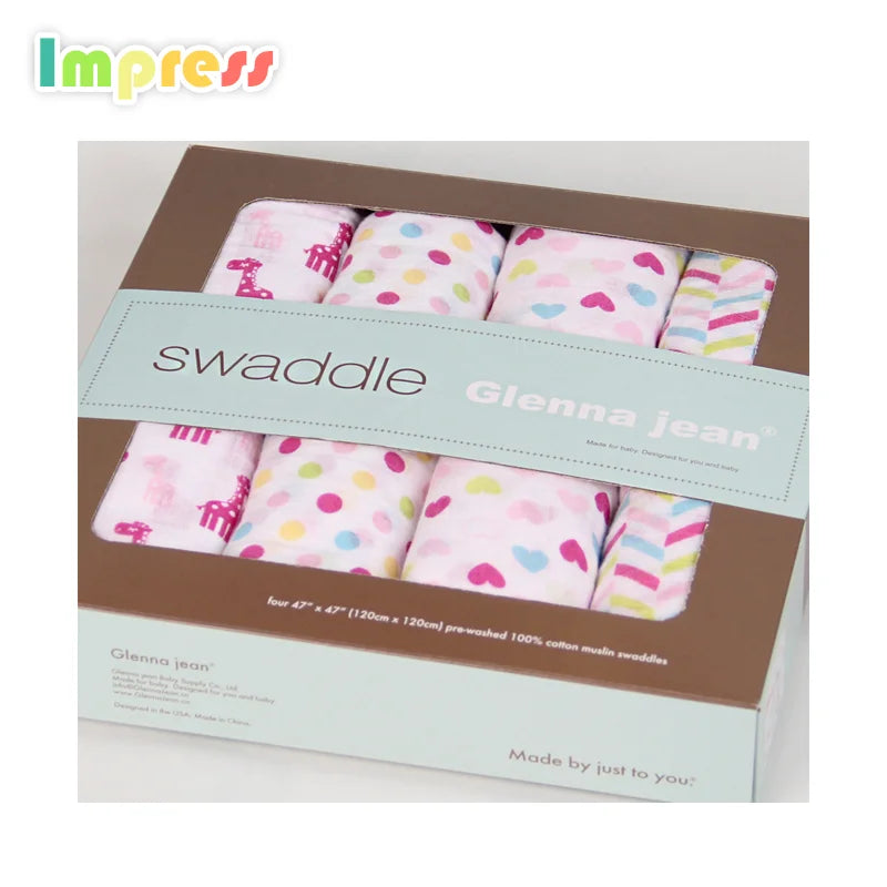 Soft Cotton Baby Blanket  Baby Muslin Swaddle Wrap