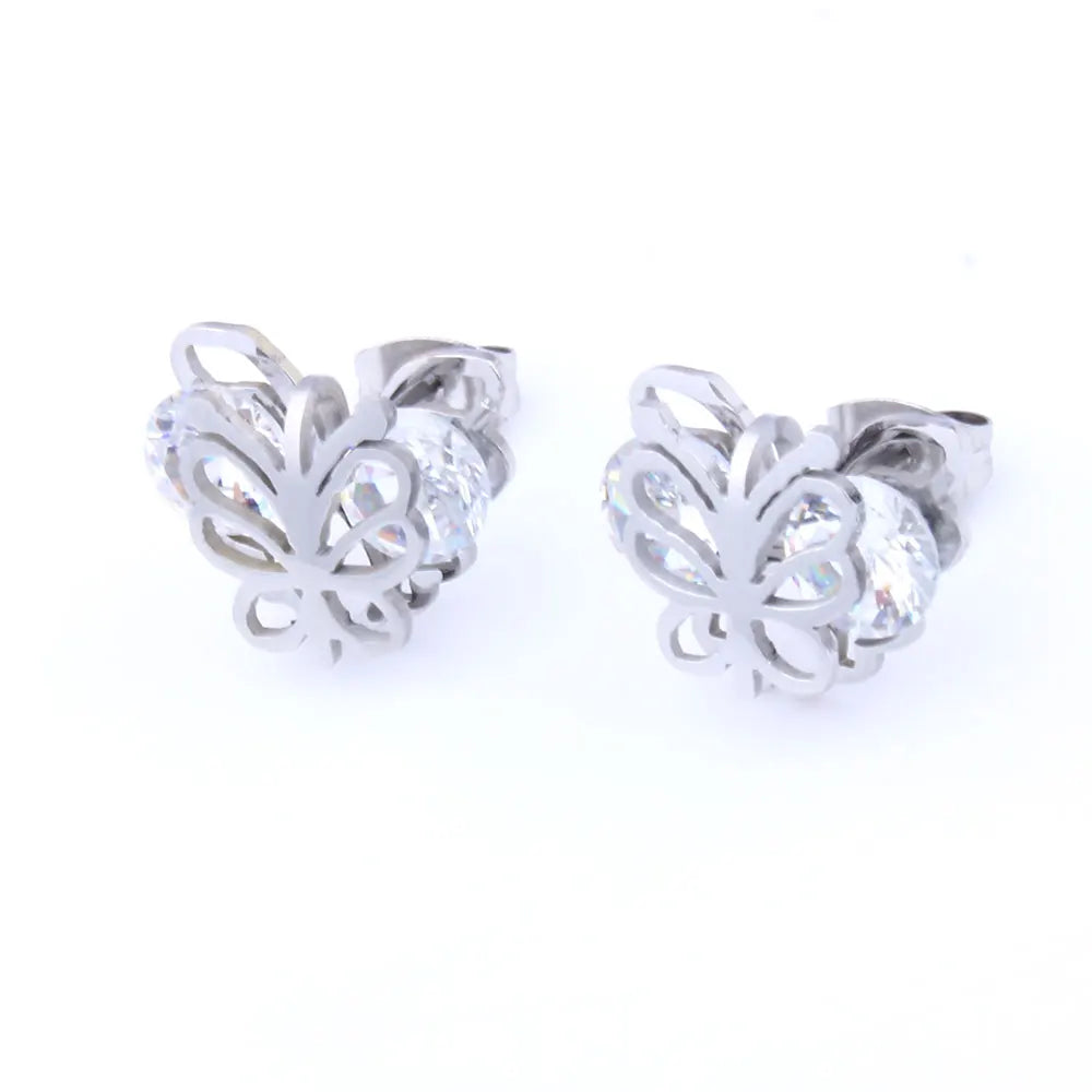 XUANHUA Butterfly Jewelry Sets Zirconia Stainless Steel Jewelry Woman Earring Necklace Sets Gifts for Women Fashion Jewellery