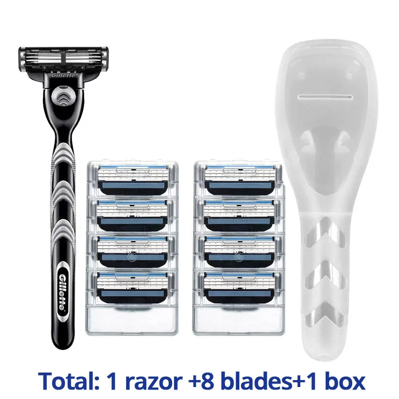 Gillette Mach 3 Shaving Razor Blades for Men'S Face Replaceable Sharp Shaver Razor Blade Mach3 Cassette Shaving Blade Refill