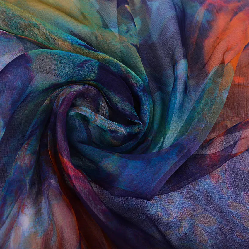 [BYSIFA] Ladies Silk Scarf Shawl New Long Scarves Fashion Brand Scarves Elegant Purple Blue Neck Scarf Beach Shawl Cover-Ups