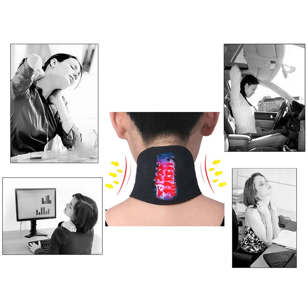 Ifory Health Care Neck Support Massager 1Pcs Tourmaline Self-Heating Neck Belt Protection Spontaneous Heating Belt Body Massager